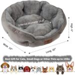 Asvin Small Dog Bed for Small Dogs, Cat Beds for Indoor Cats, Pet Bed for Puppy and Kitty, Extra Soft & Machine Washable with Anti-Slip & Water-Resistant Oxford Bottom, Grey, 20... by Asvin