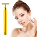 Aubric Face Massager Electric Beauty Bar 24k Golden Facial Massage Tool, T-Shape Electric Vibrating Wand Face Neck Skin Firming Lifting Tighting Wrinkles Reducing Body Treatment… by Aubric