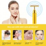 Aubric Face Massager Electric Beauty Bar 24k Golden Facial Massage Tool, T-Shape Electric Vibrating Wand Face Neck Skin Firming Lifting Tighting Wrinkles Reducing Body Treatment... by Aubric