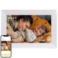 Aura Carver WiFi Digital Picture Frame | The Best Digital Frame for Gifting | Send Photos from Your Phone | Quick, Easy Setup in Aura App | Free Unlimited Storage | Sea Salt by AURA