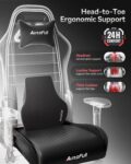 AutoFull C3 Gaming Chair, Racing Style Gaming Chair with Ergonomic Lumbar Support,Adjustable High Back PU Leather PC Chair with Footrest,Black by AutoFull