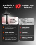 AutoFull C3 Gaming Chair, Racing Style Gaming Chair with Ergonomic Lumbar Support,Adjustable High Back PU Leather PC Chair with Footrest,Black by AutoFull