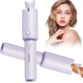 Automatic Curling Iron, Auto Wand Curler with 4-Speed Adjustable Temperature, Fast Heating, Automatic Shut-Off, Anti-Scald, Portable Rechargeable Curling Wand for Hair Styling… by DotPet