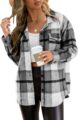 AUTOMET Womens Fall Outfits Fashion Clothes Shackets Flannel Plaid Button Down Long Sleeve Shirts Jackets by AUTOMET