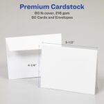 Avery Printable Note Cards with Envelopes, 4.25" x 5.5", Matte White, 60 Blank Note Cards for Inkjet Printers (08315) by Avery