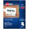 Avery Printable Note Cards with Envelopes, 4.25″ x 5.5″, Matte White, 60 Blank Note Cards for Inkjet Printers (08315) by Avery