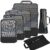 BAGAIL 4 Set/6 Set/8 Set Compression Packing Cubes Travel Accessories Expandable Packing Organizers (Half Mesh, 6-Black) by BAGAIL