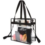 BAGAIL Clear Bags 12x6x12 Stadium Approved Clear Tote Bag with Zipper Closure Crossbody Shoulder Bag with Adjustable Strap by BAGAIL