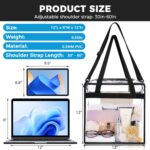 BAGAIL Clear Bags 12x6x12 Stadium Approved Clear Tote Bag with Zipper Closure Crossbody Shoulder Bag with Adjustable Strap by BAGAIL