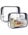BAGSMART Clear Toiletry Bag, 2 Pack TSA Approved Travel Toiletry Bag Carry on Travel Accessories Bag Airport Airline Quart Size Bags Water Repellent Makeup Cosmetic Bag for… by BAGSMART