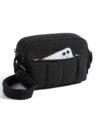 BAGSMART Cross Body Purse, Mini Crossbody Bags for Women Travel Purse, Puffy Shoulder Handbag Wallet with RFID Blocking Slots, Black-small by BAGSMART