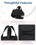 BAGSMART Travel Toiletry Bag, Lightweight Large Wide-open Travel Bag for Women, Puffy Cosmetic Makeup Bag Organizer with Handle for Accessories,Essentials, Toiletries, Black by BAGSMART