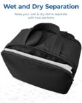 BAGSMART Travel Toiletry Bag, Lightweight Large Wide-open Travel Bag for Women, Puffy Cosmetic Makeup Bag Organizer with Handle for Accessories,Essentials, Toiletries, Black by BAGSMART