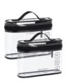 BAGSMART TSA Approved Toiletry Bag, 2 Pack Clear Makeup Cosmetic Bag Organizer, Quart Size Travel Bag for Toiletries, Carry-on Travel Accessories Essentials, Black-2pcs by BAGSMART