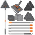 Baseboard Cleaner Tool with Handle, Folding Wall Mop with 83″ Extension Pole, Swivel Wall Cleaner Mop with Squeegee, 8 Reusable Pads for Baseboard, Wall, Ceiling, Window, Floor,… by CALBEAU