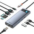 Baseus Laptop Docking Station Dual Monitor 4K@120Hz, 9 in 1 USB C Hub with 2 HDMI, 1000Mbps LAN, Max 85W PD, 3 USB, SD Card Reader, USB C Dock Compatible with iPhone… by Baseus