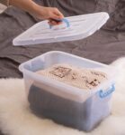 Basicwise Large Clear Storage Container with Lid and Handles by Basicwise