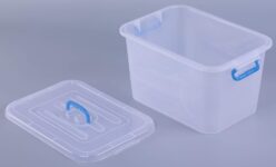 Basicwise Large Clear Storage Container with Lid and Handles by Basicwise