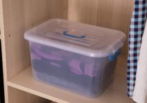 Basicwise Large Clear Storage Container with Lid and Handles by Basicwise