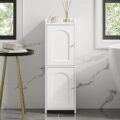 Bathroom Storage Cabinet, Corner Floor Cabinet with 2 Doors and Adjustable Shelf, Narrow Toilet Paper Cabinet, Bathroom Organizer for Small Spaces, White BC19913X by Hzuaneri