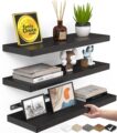 BAYKA Floating Shelves for Wall, Wall Mounted Rustic Wood Shelves for Bathroom, Bedroom, Living Room, Kitchen, Hanging Shelf for Books/Storage/Room Decor with 22lbs Capacity… by BAYKA