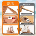Beach Bags for Women, Summer Travel Mesh Tote Bag with Large Inner Pocket, Sandproof Woven Shoulder Handbag by HOHOM