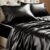 BEDELITE Satin Sheets Queen Size Bed Set, Luxury Soft Black Silky Sheets for Hair and Skin, Similar to Silk Bed Sheets Set 4 Pieces with 1 Deep Pocket Fitted Sheet, 1 Flat… by BEDELITE