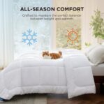 Bedsure Comforter Duvet Insert - Quilted Comforters Queen Size, All Season Duvet, Down Alternative Bedding, with 8 Tabs, Gifts for Women/Men, White, Queen 88 x 88 Inches by Bedsure