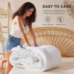Bedsure Comforter Duvet Insert - Quilted Comforters Queen Size, All Season Duvet, Down Alternative Bedding, with 8 Tabs, Gifts for Women/Men, White, Queen 88 x 88 Inches by Bedsure