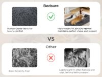 Bedsure Foldable Human Dog Bed - 2 in 1 Flexible Giant Human Dog Bed for Adult People with Supportive Bolster Egg Foam, Waterproof Liner, Calming Fluffy Faux Fur Orthopedic Big... by Bedsure