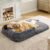 Bedsure Foldable Human Dog Bed – 2 in 1 Flexible Giant Human Dog Bed for Adult People with Supportive Bolster Egg Foam, Waterproof Liner, Calming Fluffy Faux Fur Orthopedic Big… by Bedsure
