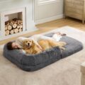 Bedsure Foldable Human Dog Bed – 2 in 1 Flexible Giant Human Dog Bed for Adult People with Supportive Bolster Egg Foam, Waterproof Liner, Calming Fluffy Faux Fur Orthopedic Big… by Bedsure