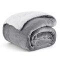 Bedsure GentleSoft Sherpa Fleece Throw Blanket for Couch – Thick and Warm Christmas Blanket for Winter, Soft Fuzzy Plush Throw Gift for Women, Grey, 50×60 Inches by Bedsure