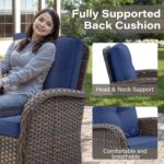 Belord Patio Wicker Chairs Swivel Rocker - Outdoor Swivel Rocking Chairs Set of 2 with Rattan Side Table, Patio Swivel Glider Chair 3 Piece Patio Furniture Sets for Deck Porch... by Belord