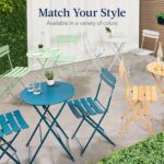 Best Choice Products 3-Piece Bistro Set, Space Saving Folding Design, Solid Steel, Outdoor Patio Furniture Set w/ 2 Chairs, Bistro Table - White by Best Choice Products