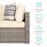 Best Choice Products 7-Piece Modular Outdoor Sectional Wicker Patio Conversation Set w/ 2 Pillows, Coffee Table, Cover Included - Gray/Cream by Best Choice Products