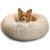 Best Friends by Sheri Original Calming Donut Dog and Cat Bed, Shag Faux Fur, Taupe, (30in x 30in) – Anxiety Relief for Pets Up to 45 lbs by Best Friends by Sheri