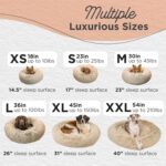 Best Friends by Sheri Original Calming Donut Dog and Cat Bed, Shag Faux Fur, Taupe, (30in x 30in) - Anxiety Relief for Pets Up to 45 lbs by Best Friends by Sheri