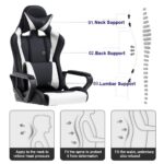 BestOffice High-Back Gaming Chair PC Office Chair Computer Racing Chair PU Desk Task Chair Ergonomic Executive Swivel Rolling Chair with Lumbar Support for Back Pain Women,... by BestOffice