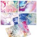 Better Office Products 100-Pack All Occasion Greeting Cards, Assorted Blank Note Cards, 4 x 6 inch, 5 Abstract Art Designs, Blank Inside, with Envelopes, 100 Pack by Better Office Products