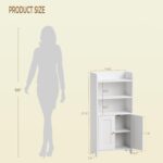 BEWISHOME Bathroom Storage Cabinet, Small Floor Cabinet, Toilet Paper Cabinets with 2 Doors and Shelves, Bathroom Organizers and Storage for Small Spaces, White 7.9" D x 14.6" W... by BEWISHOME