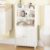 BEWISHOME Bathroom Storage Cabinet, Small Floor Cabinet, Toilet Paper Cabinets with 2 Doors and Shelves, Bathroom Organizers and Storage for Small Spaces, White 7.9″ D x 14.6″ W… by BEWISHOME