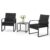 Bezseller 3 Piece Outdoor Patio Furniture Set, Patio Bistro Set Wicker Conversation Set, Modern Rattan Chair with Glass Coffee Table for Backyard, Porches, Poolside, Lawn and… by Bezseller