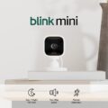 Blink Mini – Compact indoor plug-in smart security camera, 1080p HD video, night vision, motion detection, two-way audio, easy set up, Works with Alexa – 2 cameras (White) by Blink