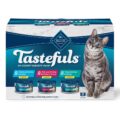 Blue Buffalo Tastefuls Flaked Wet Cat Food Variety Pack, Made with Natural Ingredients, Tuna, Chicken, Fish & Shrimp, 3-oz Cans (12 Count, 4 of Each) by Blue Buffalo