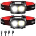 Blukar LED Headlamp Rechargeable,2000L High Lumen Super Bright Dimmable Headlight Flashlight with Motion Sensor- 8 Modes,Spotlight&Floodlight,IPX5 Waterproof for… by Blukar