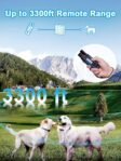 Bousnic Dog Shock Collar 2 Dogs (5-120Lbs) - 3300 ft Waterproof Training Collar for Dogs Large Medium Small with Rechargeable Remote, Beep (1-8) Vibration (1-16) and Humane... by BOUSNIC