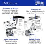 Brother Genuine TN830XL 2PK Black High Yield Printer Toner Cartridge 2-Pack – Print up to 3,000 Pages Each(1) by Brother