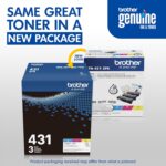 Brother TN-431 3PK, Cyan, Magenta, Yellow, Standard Yield, Model: TN4313PK by Brother