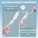 BrushBuddy Premium 3-in-1 Travel Toothbrush with Built-in Toothpaste Dispenser - Soft Bristles, Ergonomic Design, Compact, White by Splendor Luxury